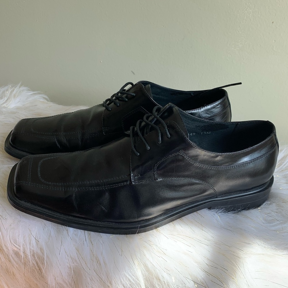 Giorgio V black leather shoes size 13M